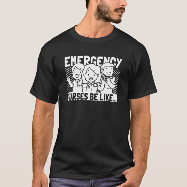 T-shirt Nursing  Caretaker Hospital Emergency Nurse  1 (Devant)