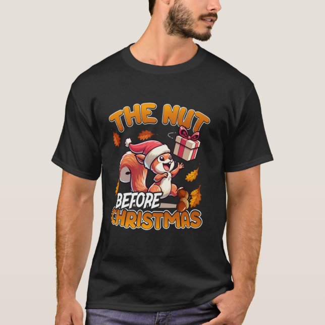 T-shirt Nut avant Noël Santa Hat Funny Squirrel (Devant)