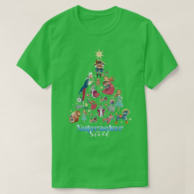 T-shirt Nutcracker Squad Ballet Dance Christmas Tree Xmas  (Design devant)