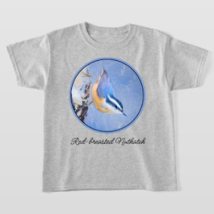 T-shirt Nuthatch à poitrine rouge Peinture d'art original