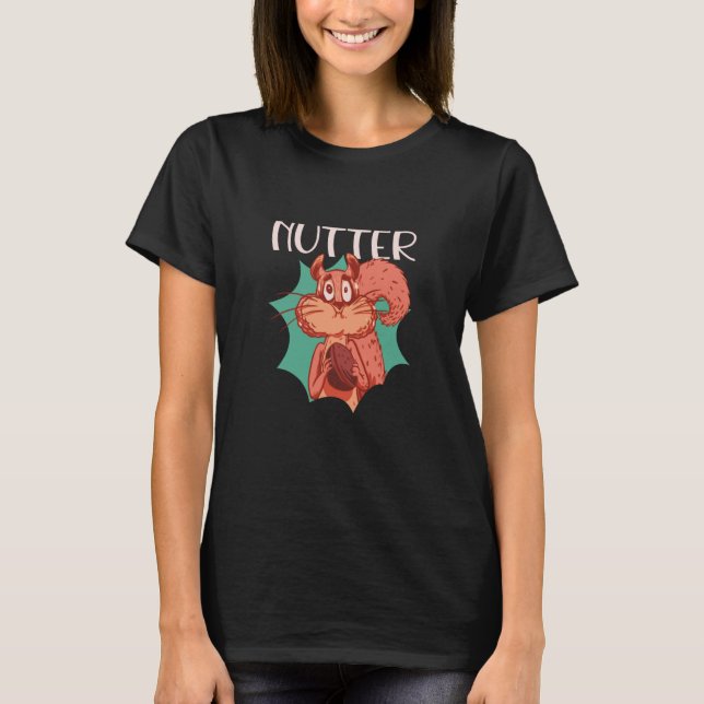 T-shirt Nutter Manger Animal Créature Petit Écureuil Anima (Devant)