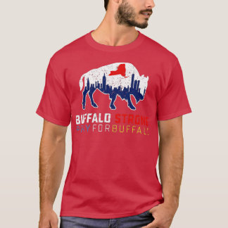 T-shirt NY Skyline Drapeau Buffalo Prière Forte Pour Buffa
