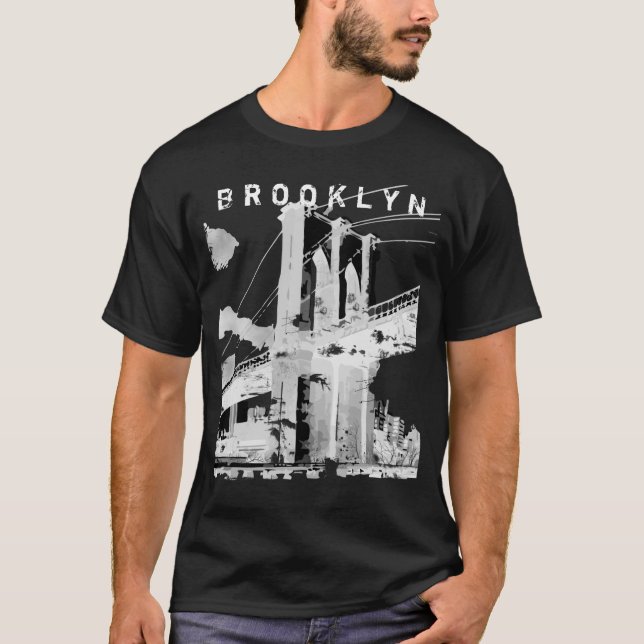 T-shirt NYC : Chemise de pont de Brooklyn (Devant)