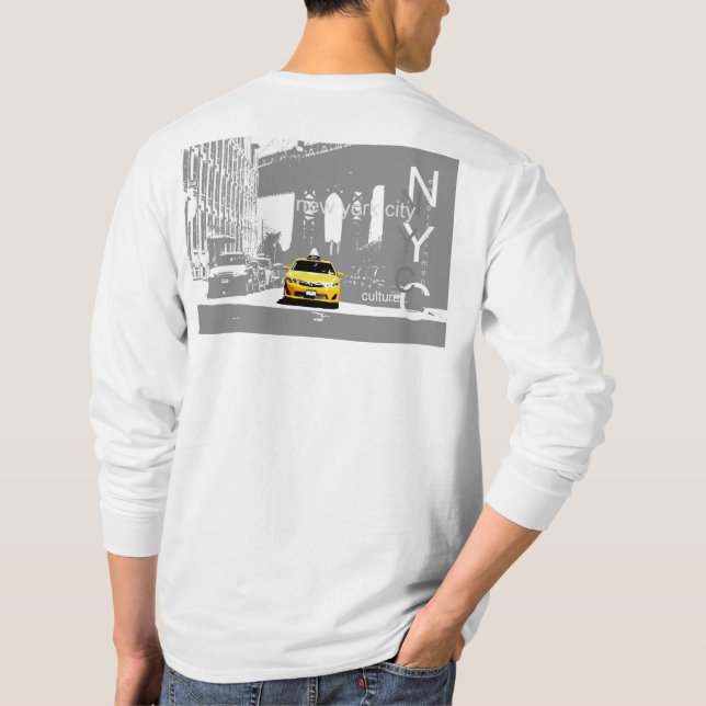 T-shirt Nyc New York City Taxi jaune Brooklyn Bridge (Dos)