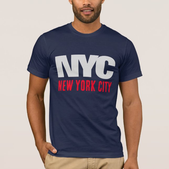 T-shirt NYC New York City USA Retro Vintage Navy Blue (Devant)