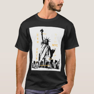 T-shirt Nyc New York Pont de Brooklyn Statue de la Liberté