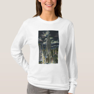 T-shirt NYC, nouveau bâtiment de YorkChrysler la nuit # 1