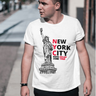 T-shirt NYC où les rêves deviennent réels Citation motivan