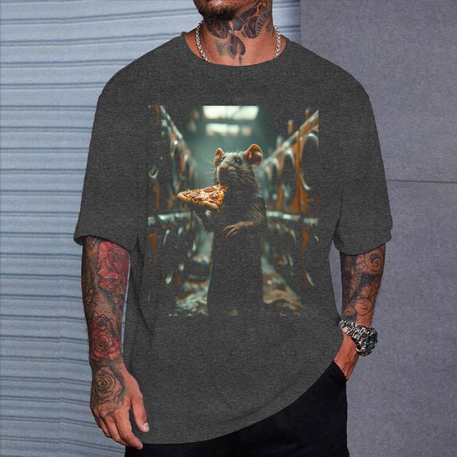 T-shirt NYC "Pizza Rat" Tee, Famous Subway Rat Graphic  (Créateur téléchargé)