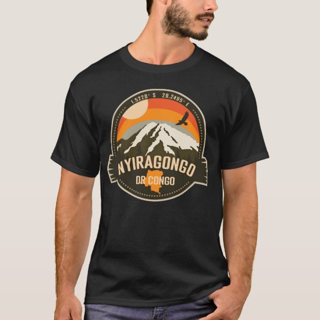 T-shirt Nyiragongo DR Congo Retro Hiking Camping Souvenir  (Devant)