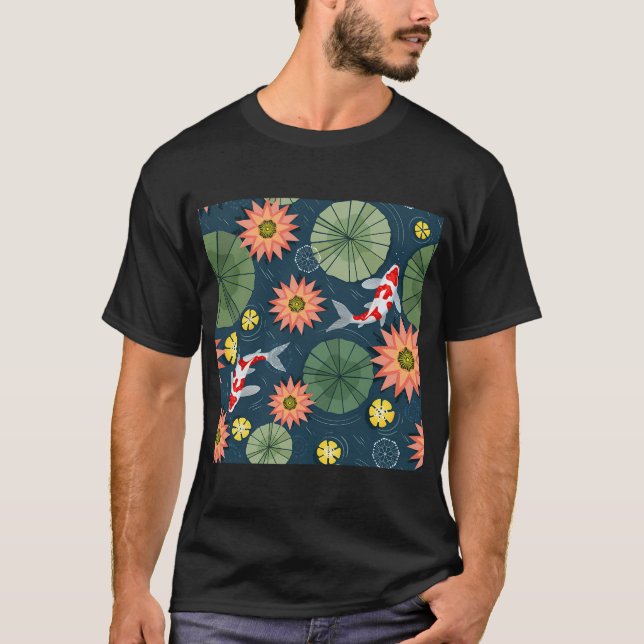 T-shirt Nymphéas et carpes koï (Devant)
