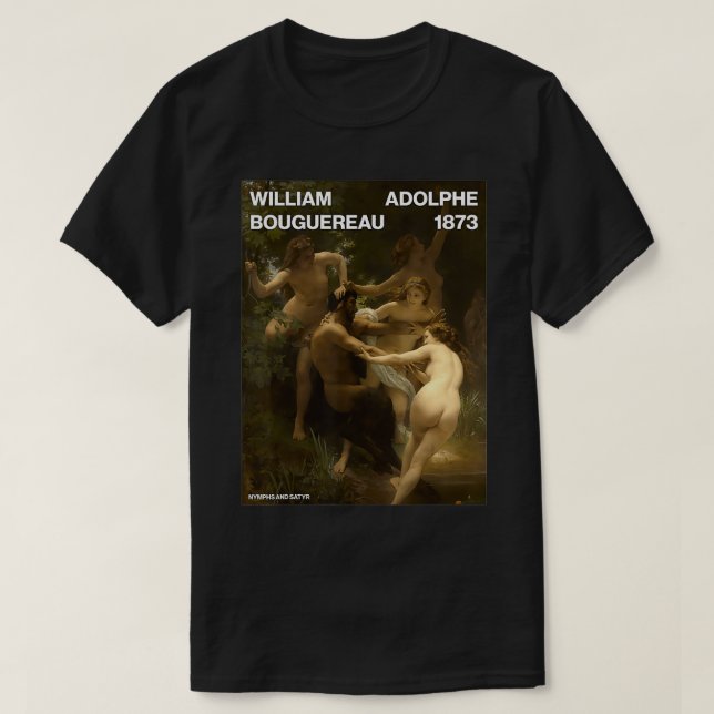 T-shirt Nymphes et Satyr u2013 WilliamAdolphe Bouguereau  (Design devant)