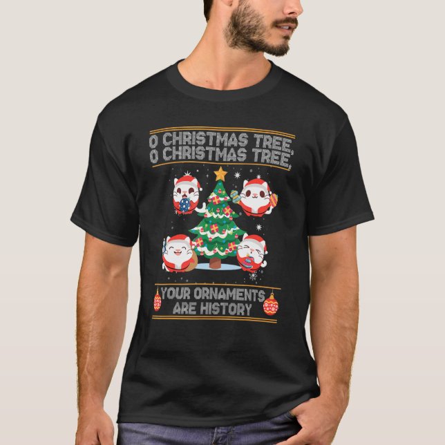 T-shirt O Arbre de Noël Vos Ornements Sont Histoire (Devant)