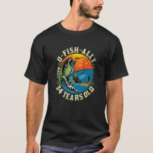 T-shirt O-Fish-Ally 34 ans, 34e anniversaire Pêche par