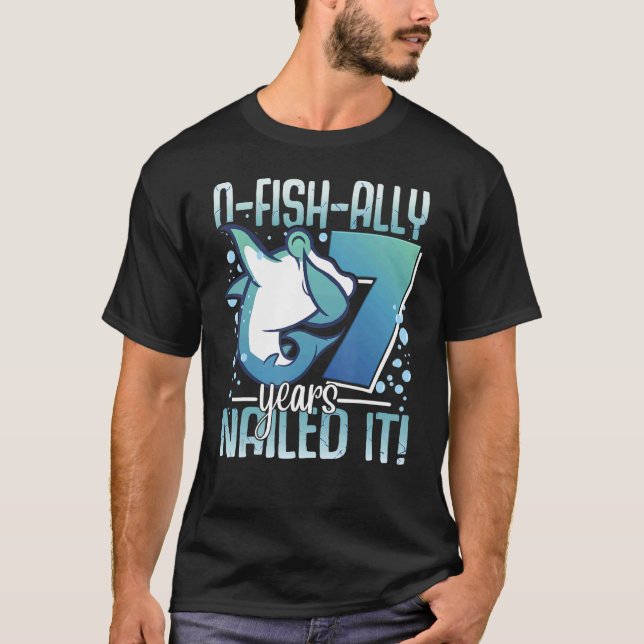 T-shirt O-Fish-Ally 7 ans Requin 7e anniversaire Garçon Ha (Devant)