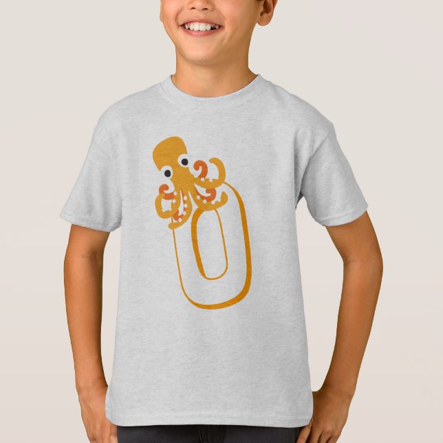 T-shirt O mignon pour Octopus- Enfants Anglais ABCD Alphab (Devant)