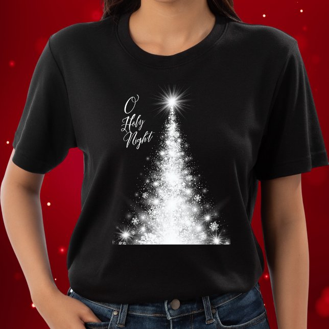 T-shirt O Nuit Sainte Vierge Arbre de Noël blanc (Créateur téléchargé)