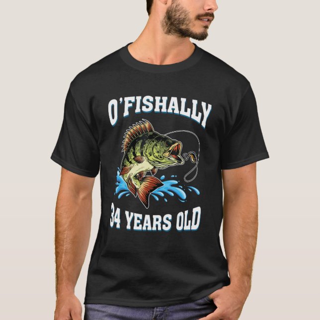 T-shirt O Pêcheur âgé de 34 ans Pêcheur 34th Bir (Devant)