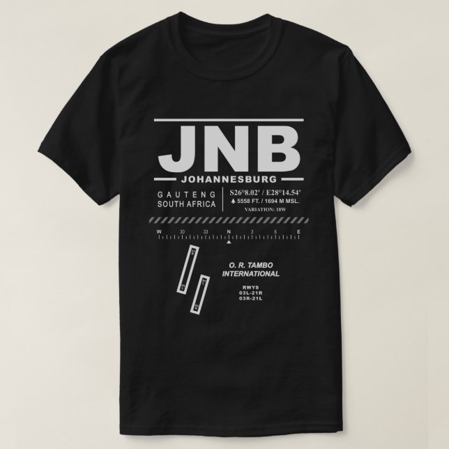 T-shirt O. R. Tambo International Airport JNB (Design devant)