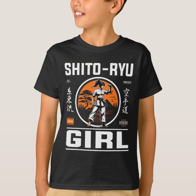 T-shirt O Ryu Girl Précision Et Style En Design Karaté! (Devant)