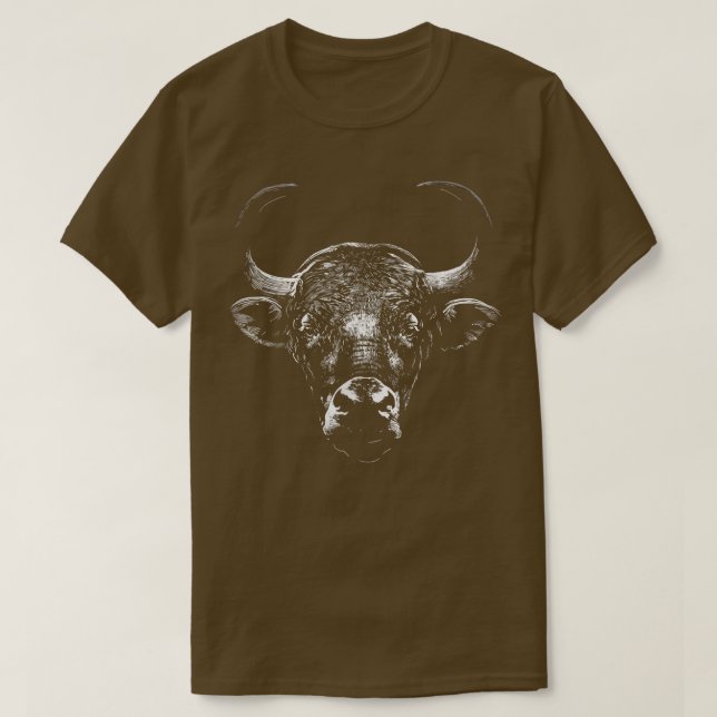 T-shirt O Vache d'éleveur de taureaux avec des cornes Bull (Design devant)