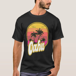 T-shirt Oahu Hawaii Beach Retro Sunset