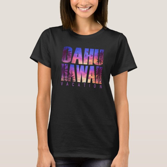 T-shirt Oahu Hawaii Beach Summer Vacation Matching Family  (Devant)