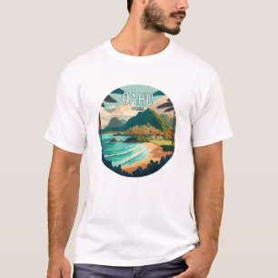 T-shirt Oahu Hawaii Beach Vintage Retro