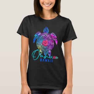 T-shirt Oahu Hawaii Hawaïen Tie Dye Tortue de mer Vacances