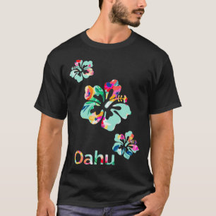 T-shirt Oahu Hawaii Hawaii Surf de l'île Hawaii Hibiscus F