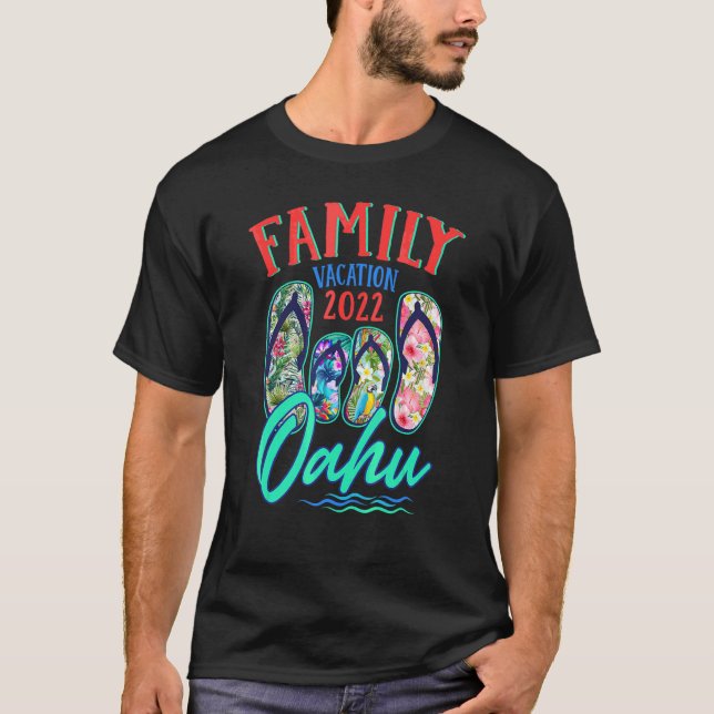 T-shirt Oahu Hawaii Vacation 2022 Flip Flops Matching Fam (Devant)