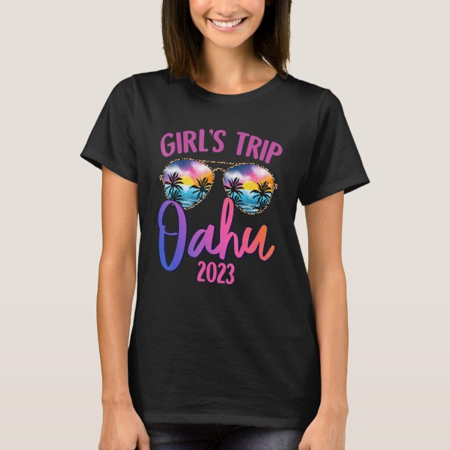 T-shirt Oahu Hawaiian 2023 Girls Trip Lunettes de soleil é (Devant)