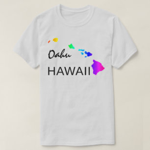 T-SHIRT OAHU - ÎLES HAWAII NEON RAINBOW
