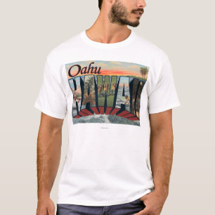 T-shirt Oahu, lettre ScenesOahu, HI de HawaiiLarge