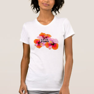 T-shirt Oahu maui, fleurs d'hibiscus rose pono