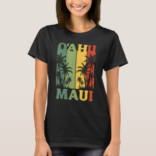 T-shirt Oahu Maui Hawaïen Rétro Île d'Hawaï Plage de Palmi