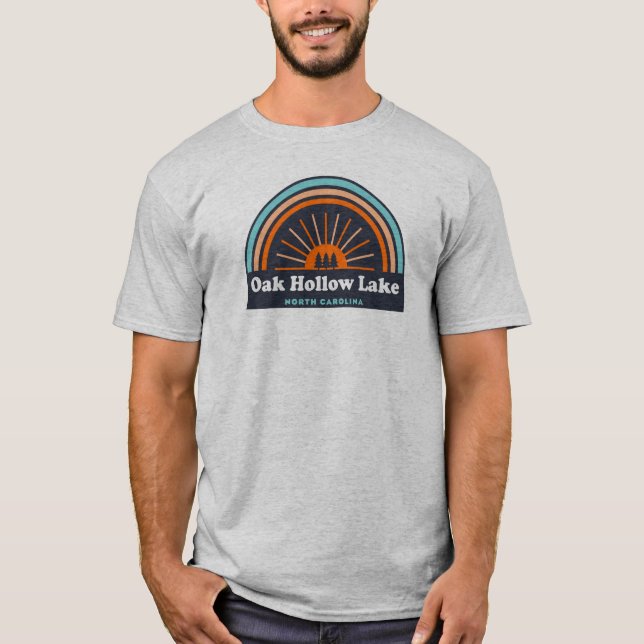 T-shirt Oak Hollow Lake Caroline du Nord Rainbow (Devant)