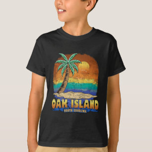 T-shirt Oak Island North Carolina Souve Vintage en détress