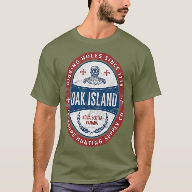 T-shirt Oak Island Treasure Hunting Retro Templar Knight (Devant)