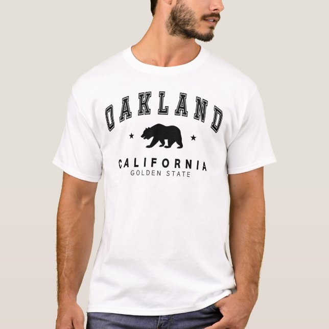 T-shirt Oakland blanc pour hommes - conception d'ours griz (Devant)
