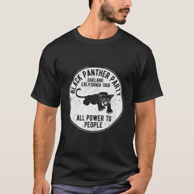 T-shirt Oakland California 1966 Black Panther Py Distresse (Devant)
