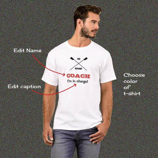 T-shirt Oar inspirant entraîneur à ramer texte personnalis (Créateur téléchargé)