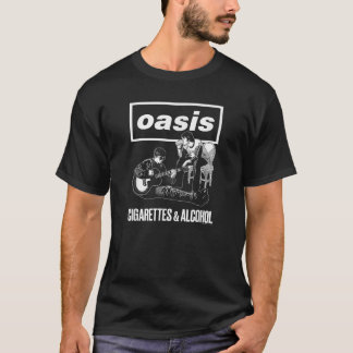 T-shirt Oasis Black Unisexe Classique Cigarettes Et Alcoo