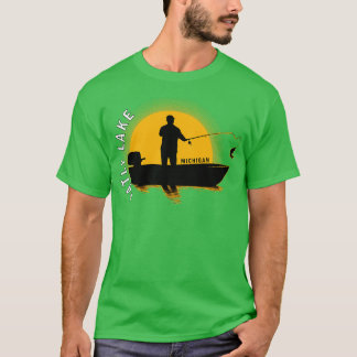 T-shirt Oatly Lake Fishing Michigan Sunrise