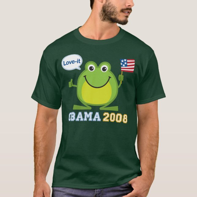 T-shirt Obama 2008 Amour-il grenouille (Devant)