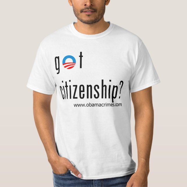 T-shirt Obama a obtenu la citoyenneté ? (Devant)