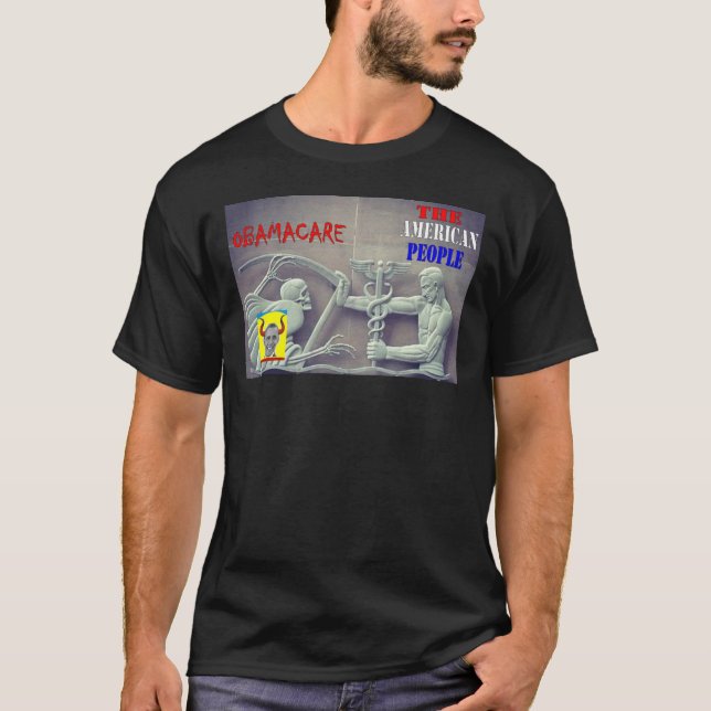 T-shirt OBAMA CARE vs LES AMÉRICAINS (Devant)