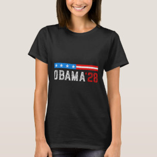 T-shirt Obama Drapeau Vintage Rétro Patriotique 2028 Polit