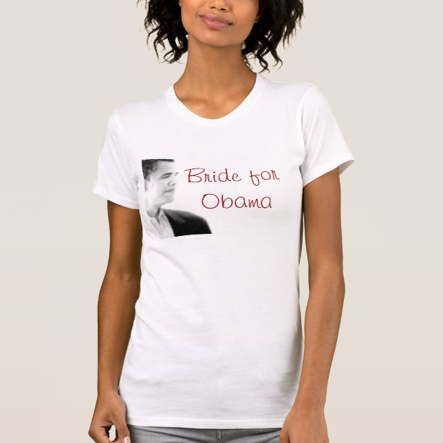 T-shirt obama, jeune mariée pour Obama (Devant)