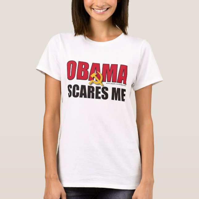 T-shirt Obama m'effraye - customisé (Devant)